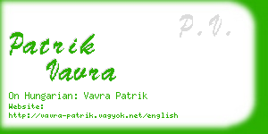 patrik vavra business card